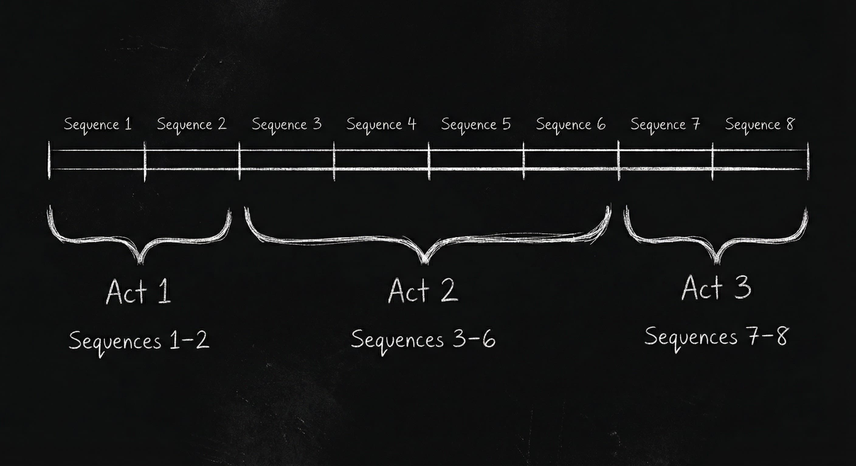 Act structure overlaid on eight sequences