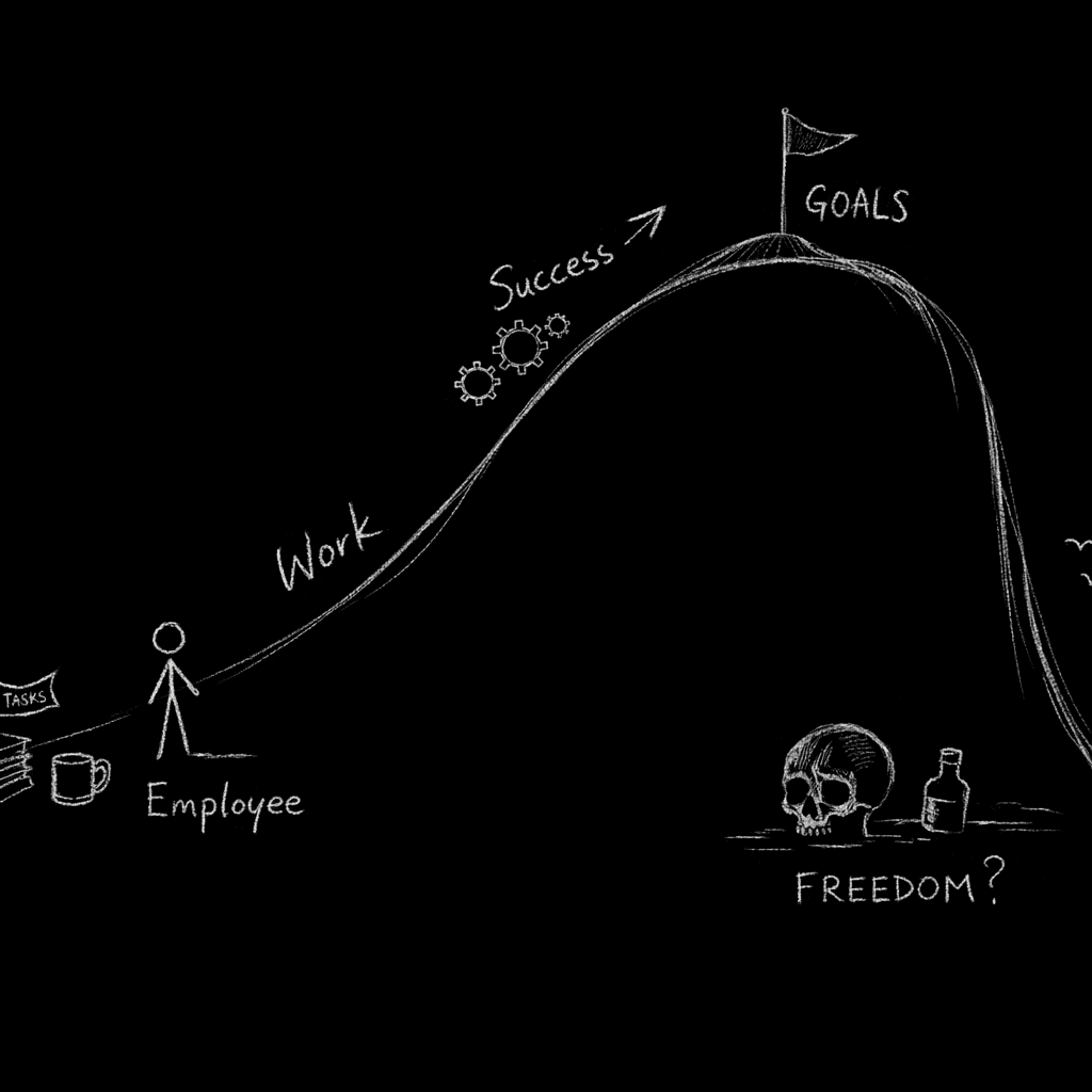 Traditional vs subverted structure; dark mode technical sketch
