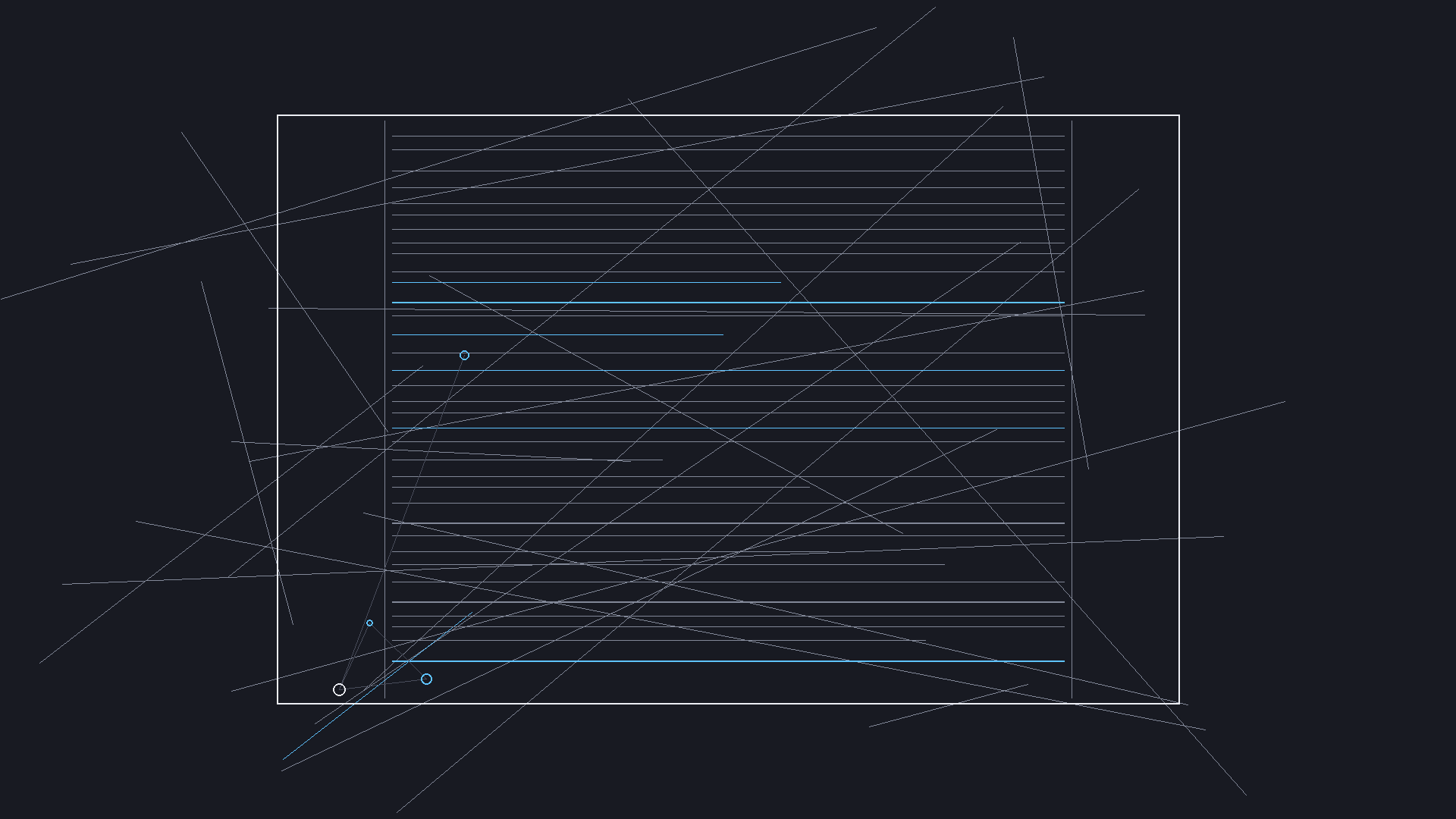 Dark mode technical sketch: indie filmmaker comparing screenplay software interfaces and script workflow on a desk