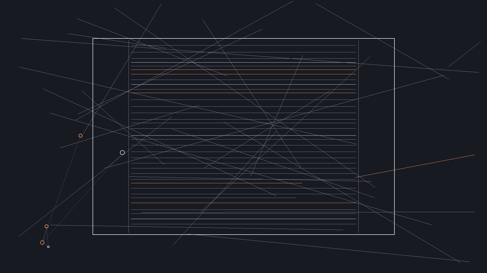 Dark mode technical sketch: screenplay page beside a six-panel storyboard strip linked by arrows