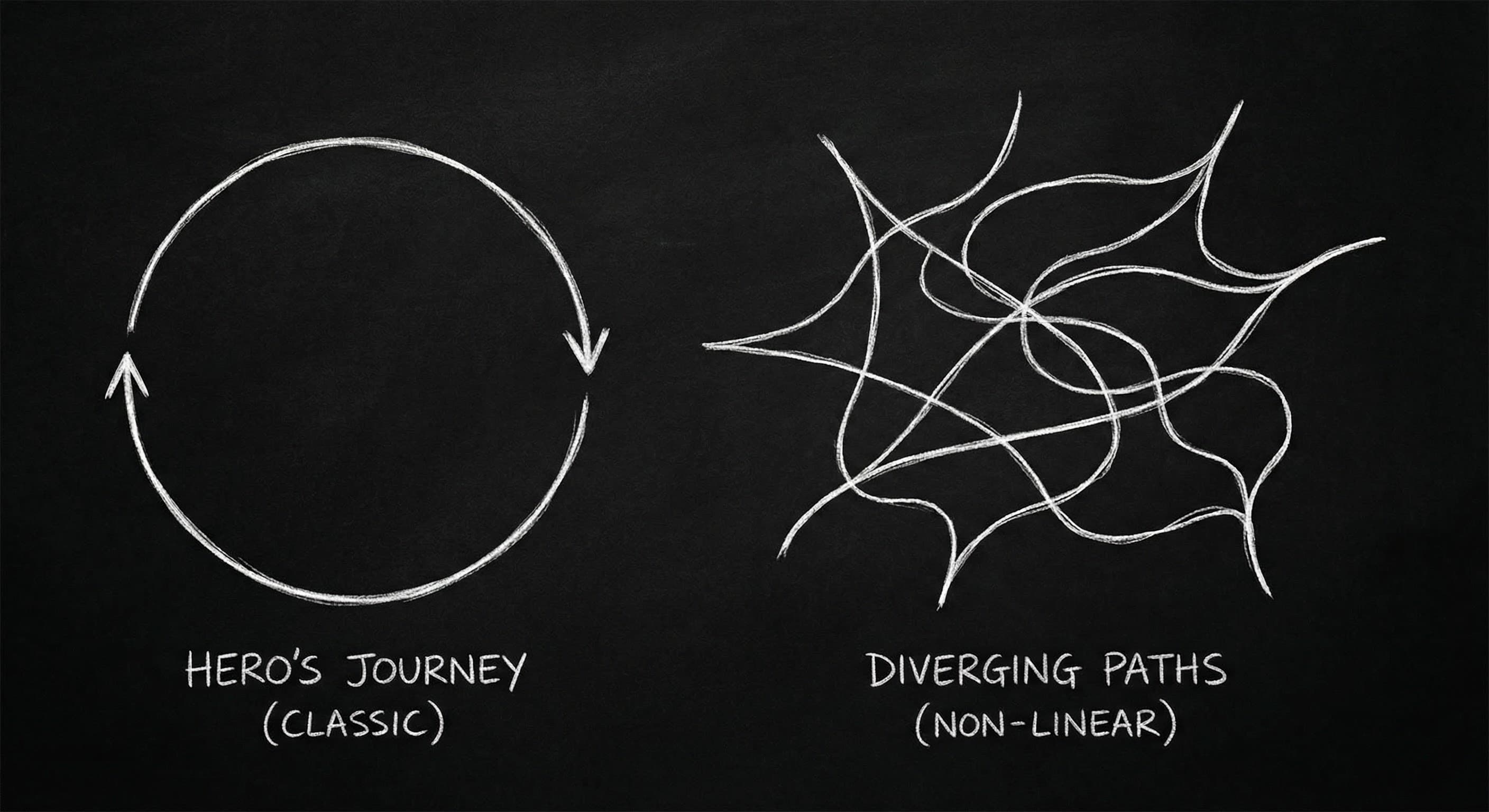 Classic monomyth versus multiple narrative paths
