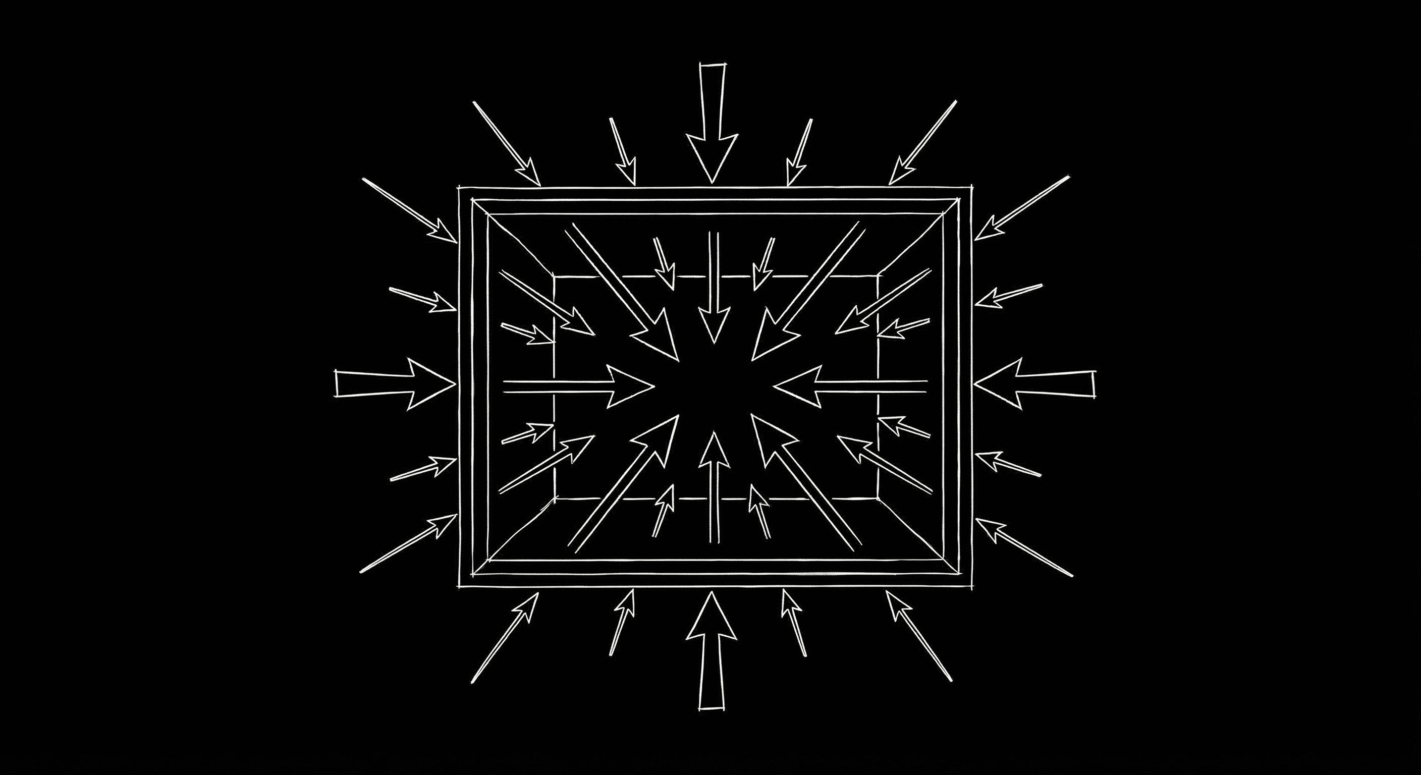 Room with arrows inward: containment and pressure