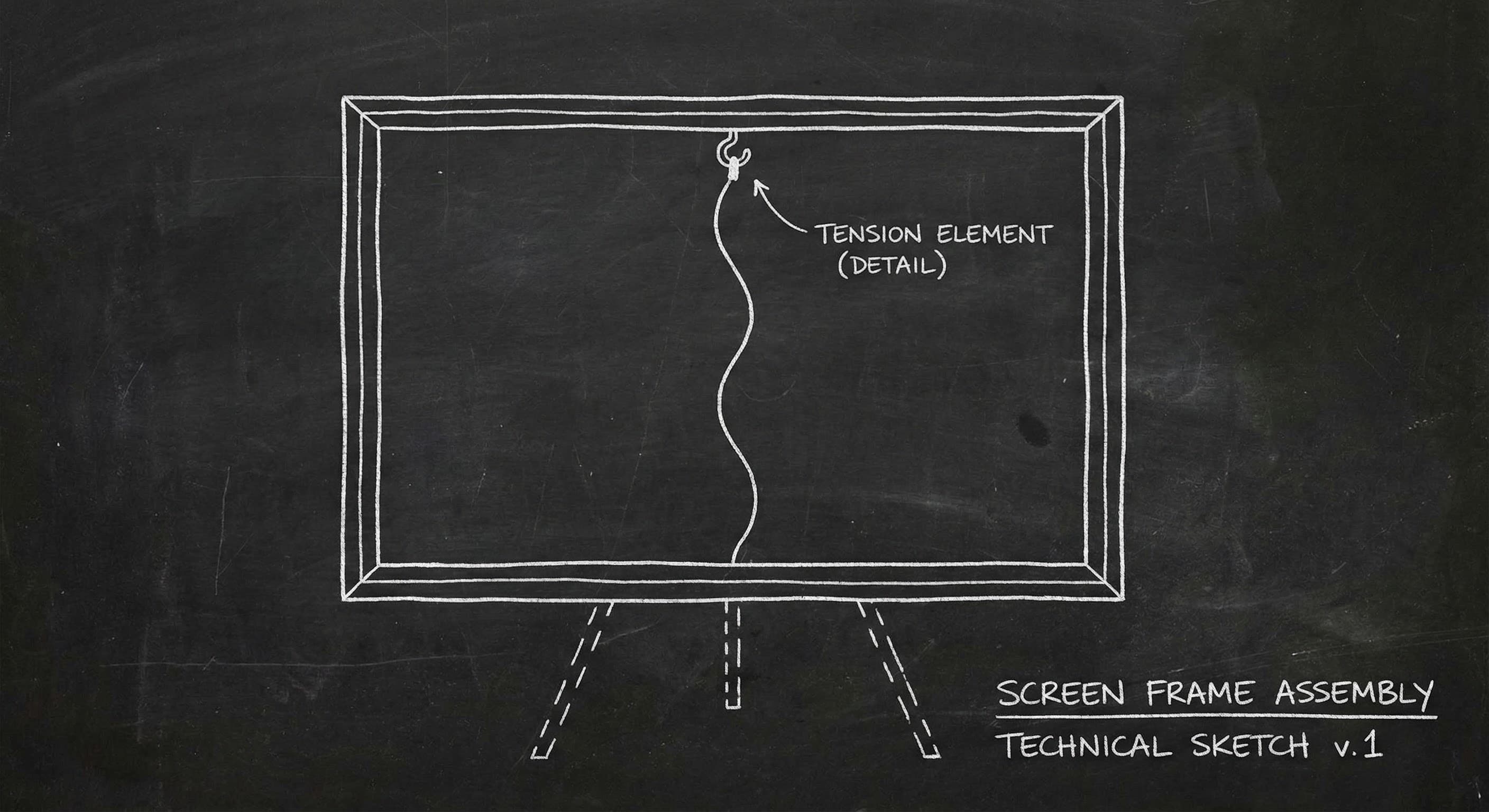 Cold open: TV frame with hook in first moments; dark mode technical sketch