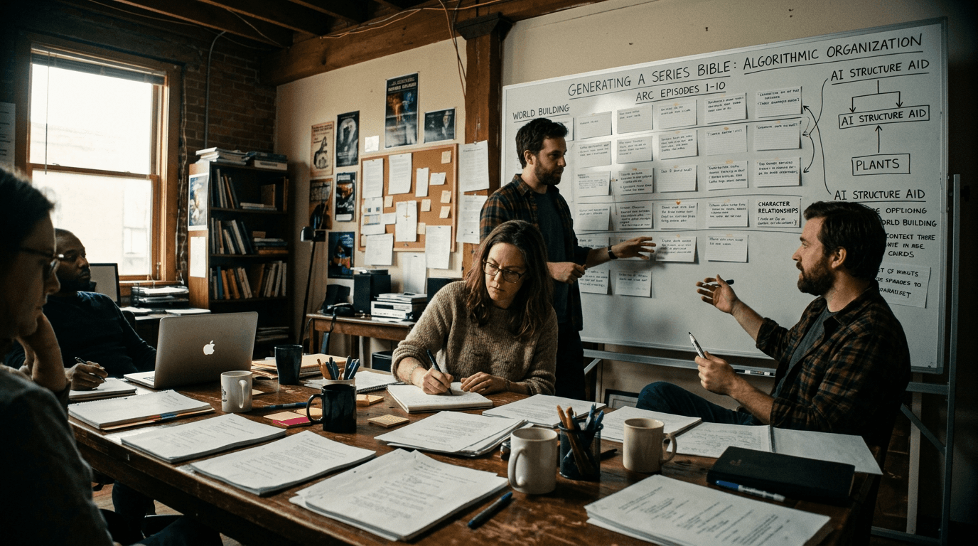 Cinematic workflow still, first angle, 35mm film grain