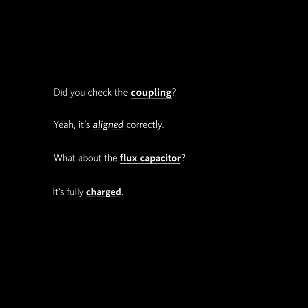 Dialogue with one highlighted term