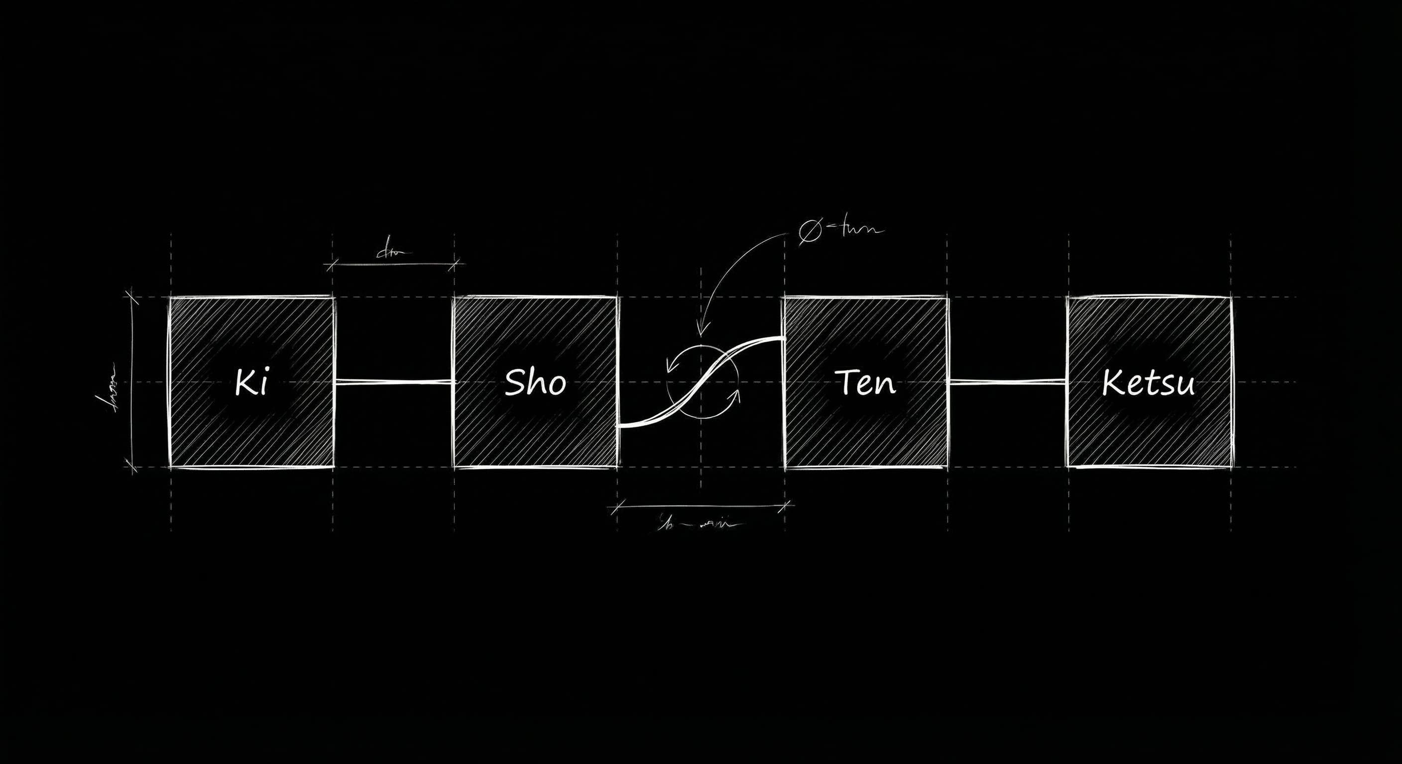 Four-part Kishōtenketsu structure: Ki, Shō, Ten, Ketsu