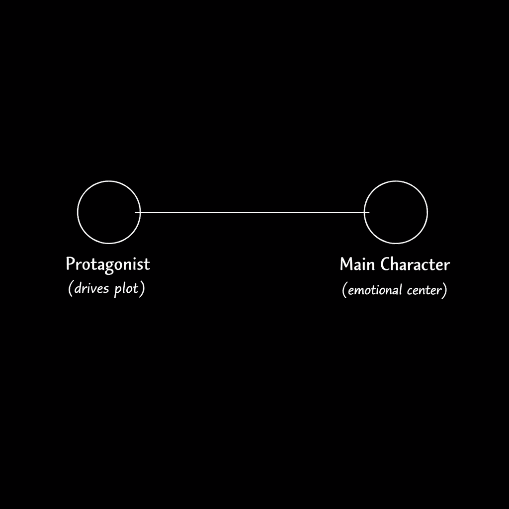 Protagonist and main character as distinct roles