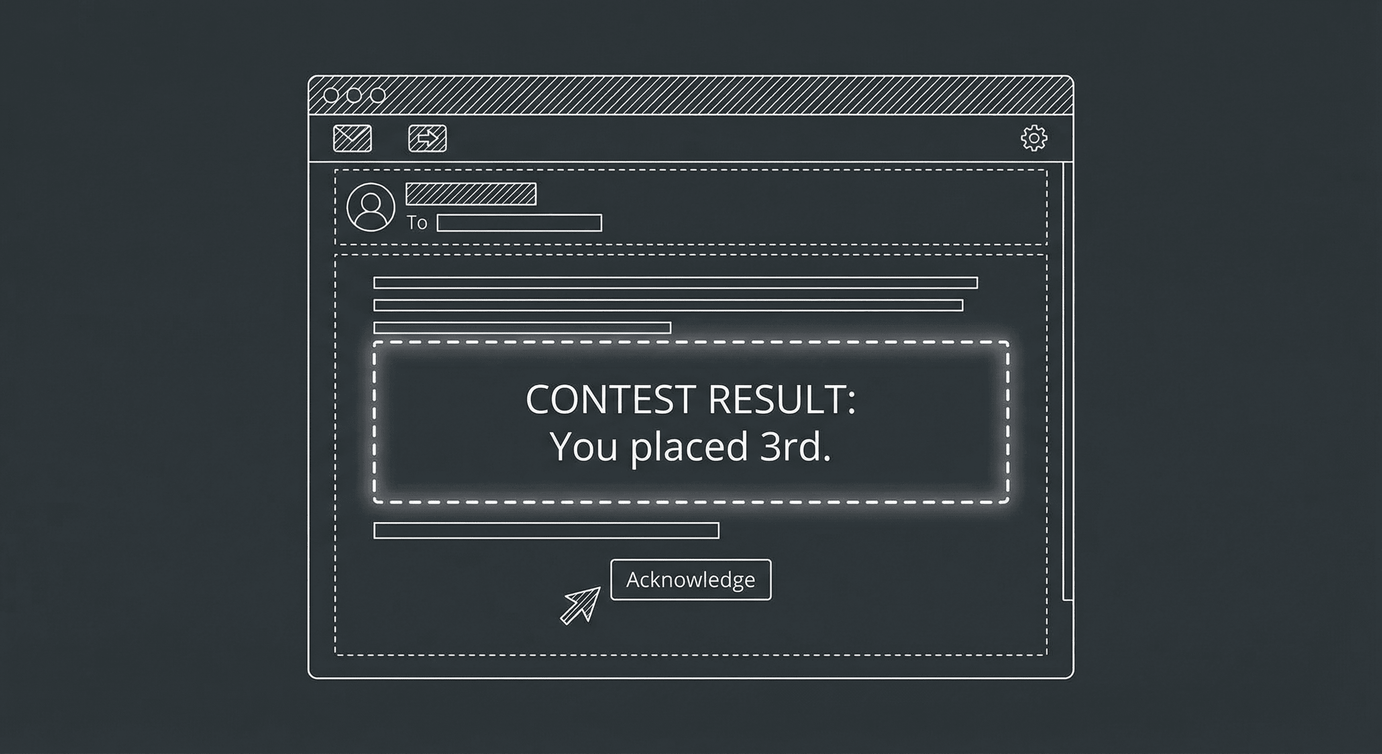 Query email with one highlighted line