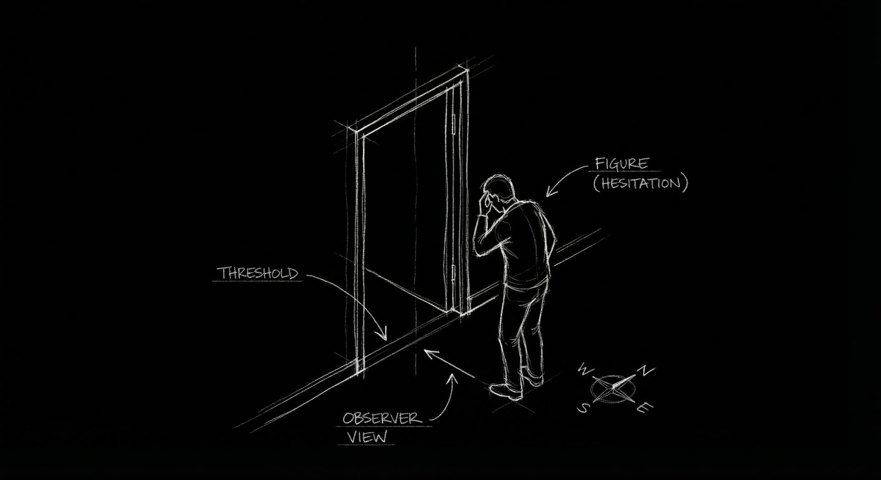 Hero at the threshold, refusing the call