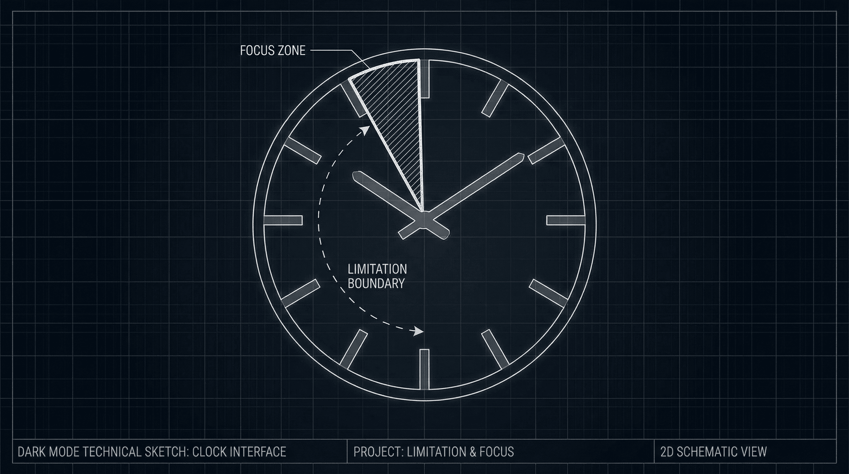 Single hour on a clock, focus