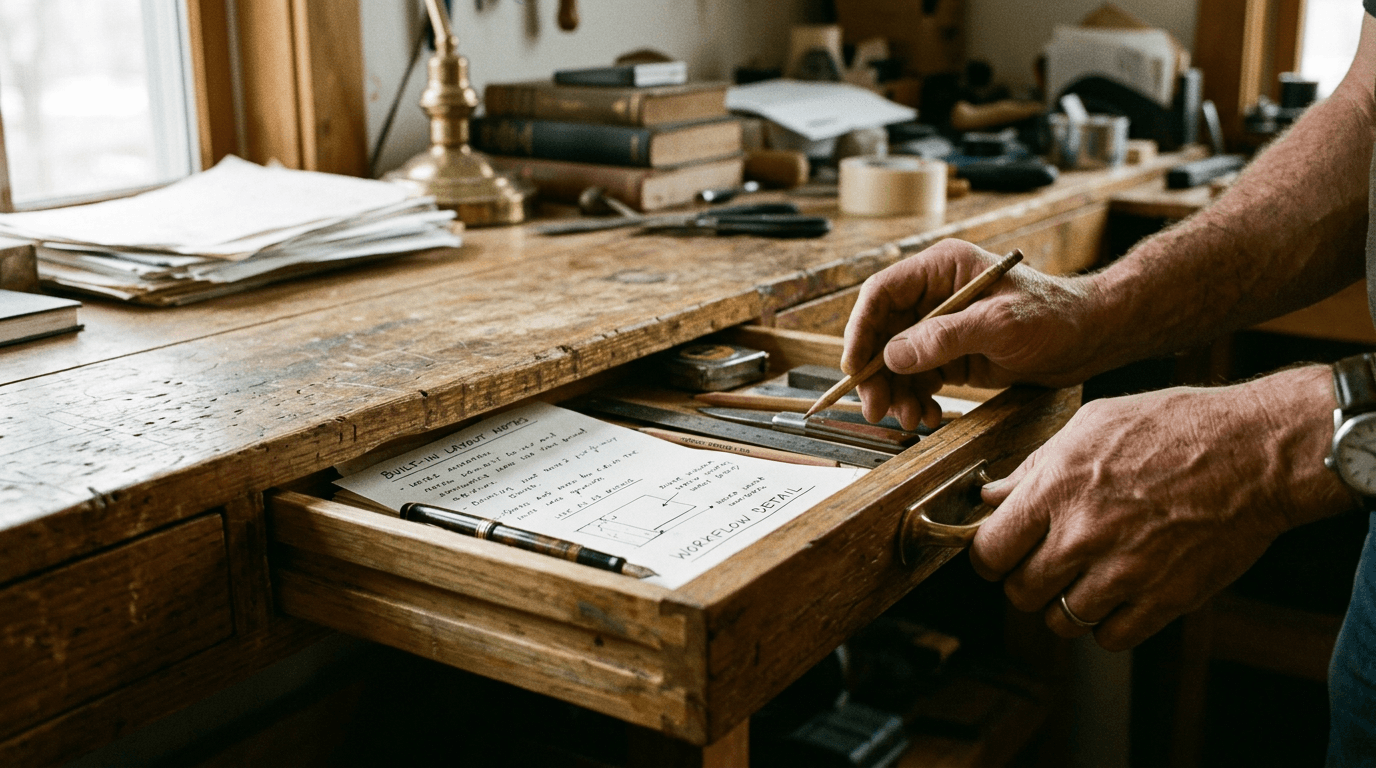 Cinematic workflow still, second angle, 35mm film grain